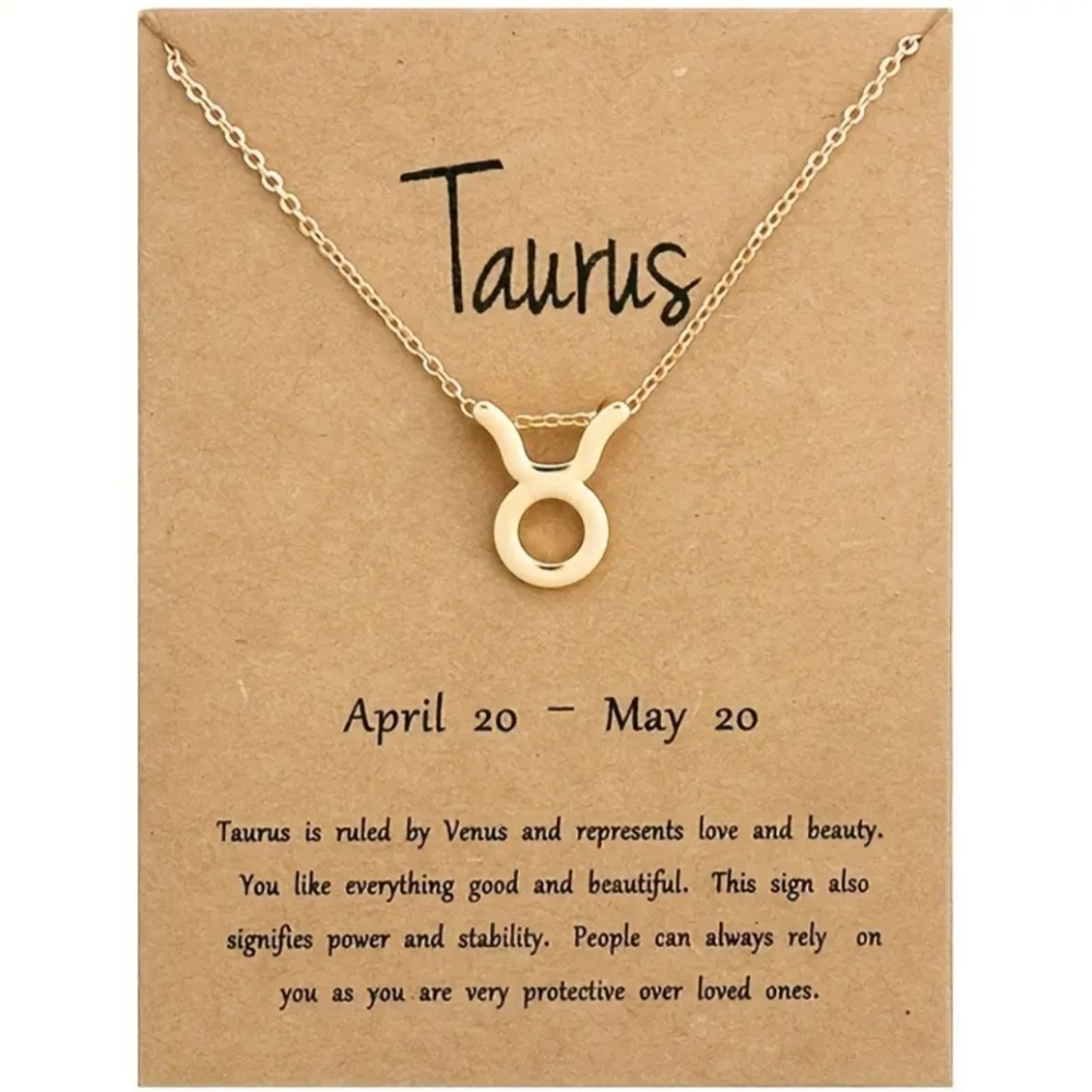 Taurus zodiac sign necklace
